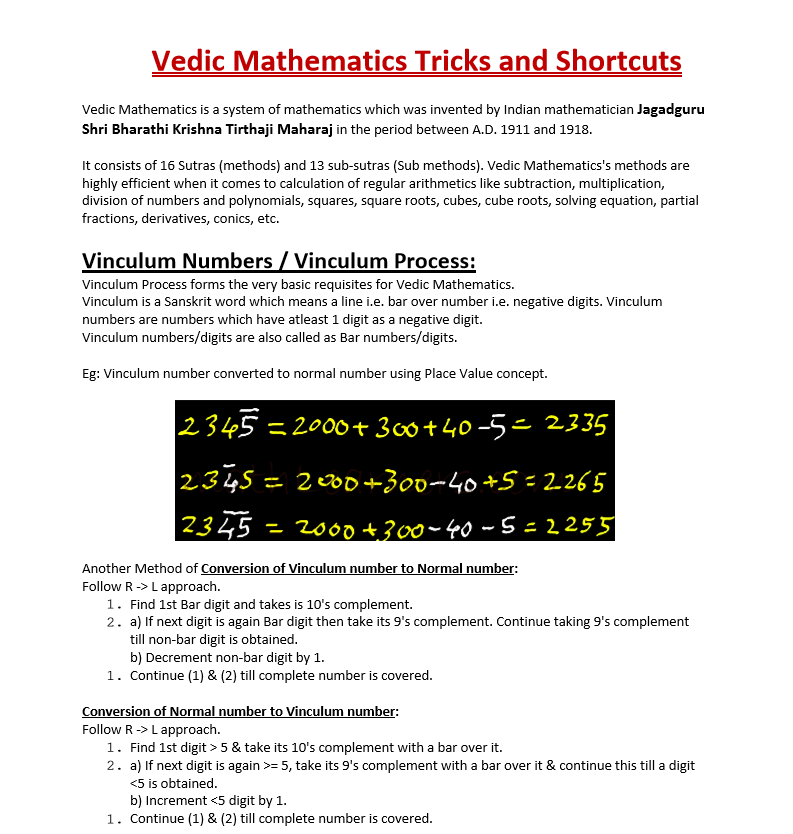vedic maths ebook pdf
